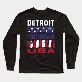 Detroit Michigan USA T-Shirt Long Sleeve T-Shirt